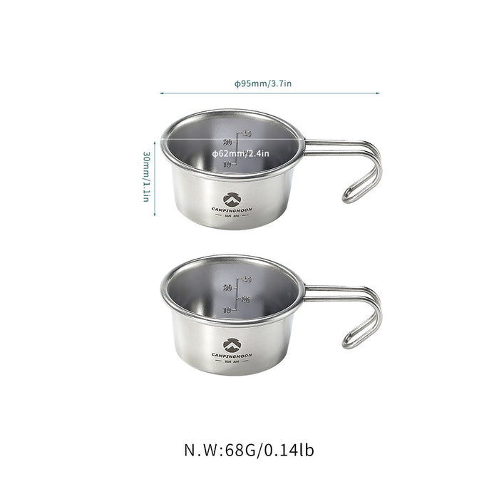 S-050-2P Stainless Steel Mini Shera Cup, 2.3 fl oz (60 ml), 2-Piece