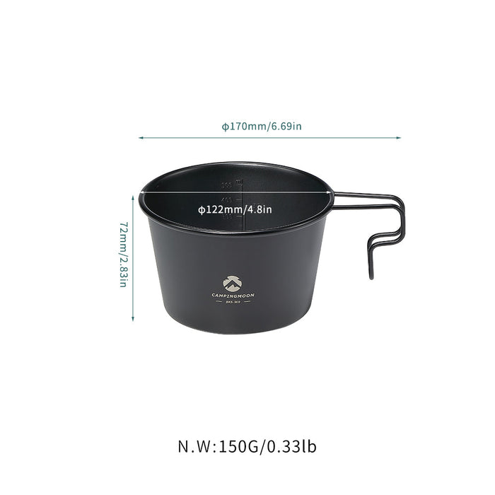 BKS369 Deep Sierra Cup 600ml, Stainless Steel, Black for Outdoor Camping