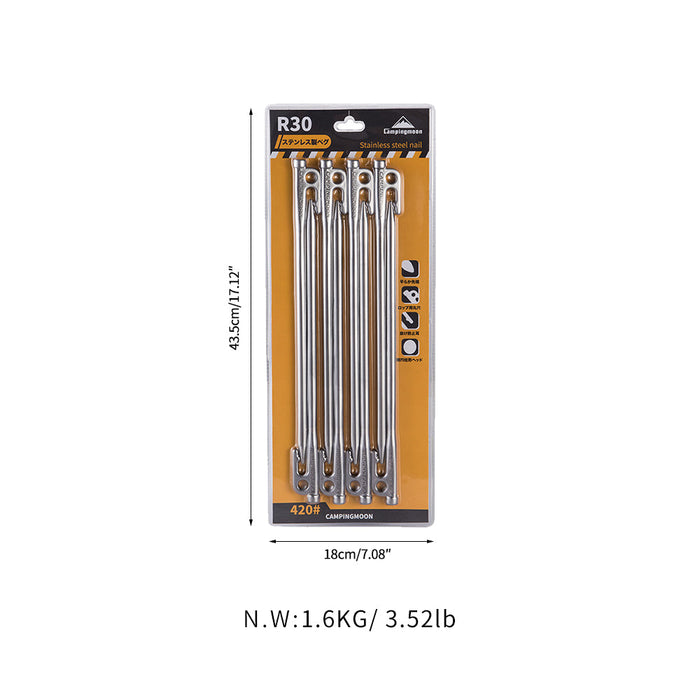 R-30-8P 11.81-Inch Martensitic Steel Tent Stakes, 8-Pack