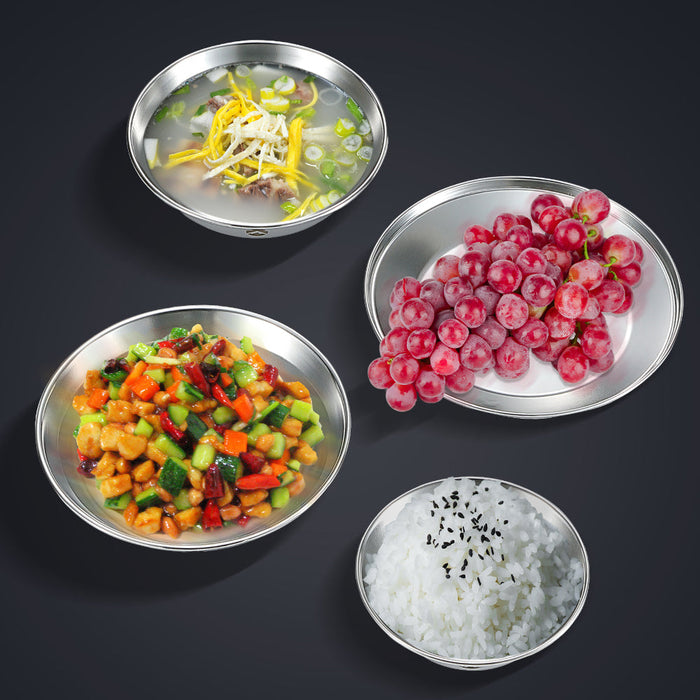 S395 Stainless Steel Camping Plates Set, Dishwasher Safe