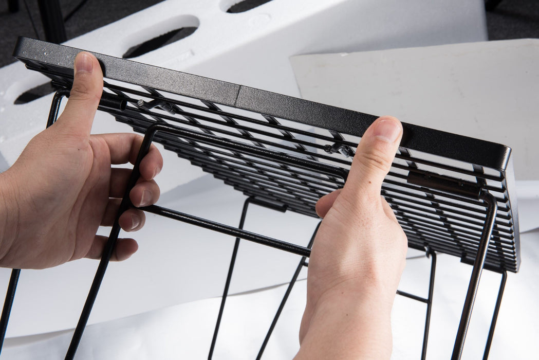 Foldable Multipurpose Stacking Storage Rack, Steel Plating Black T-230