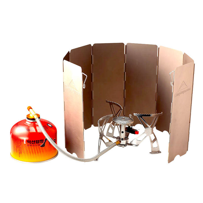 YD-8 10-Plate Foldable Camp Stove Windscreen with Storage Box
