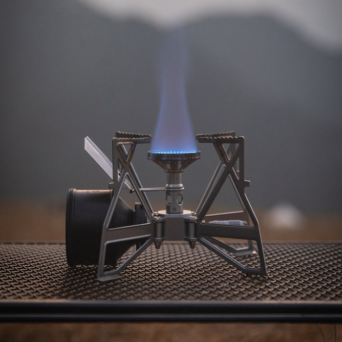 XD-3-NE Butane Camping Stove, Lightweight, Foldable, Pressure Stabilizer, Stainless Steel