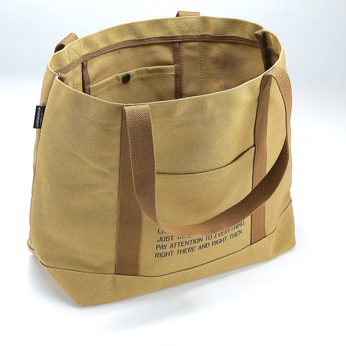 B-189 Open Top Canvas Tote Bag Long Handle Camping Gear Storage Case