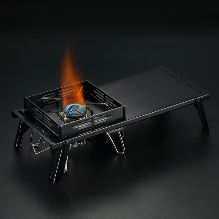 BKSK-310CP Solo Camping Table Small Tabletop Heat Shield Windshield Stainless Steel Lightweight Compact with Storage Bag for ST-310 Alcohol Stove