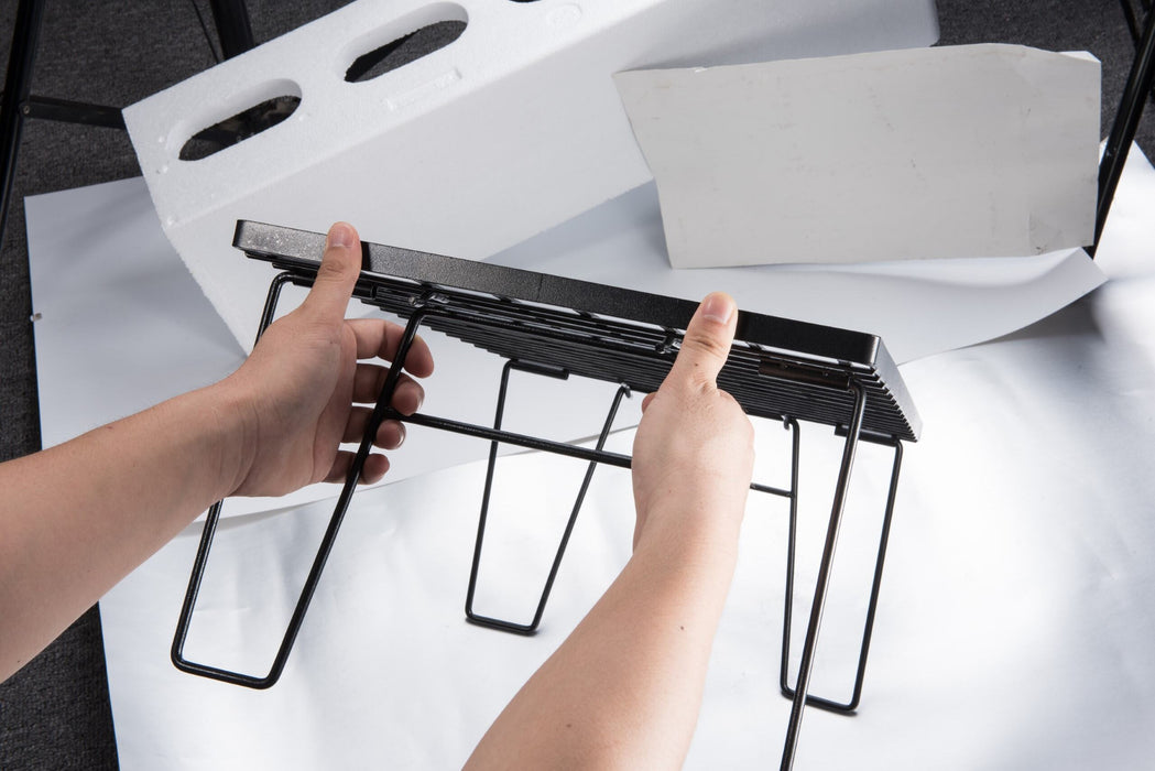 Foldable Multipurpose Stacking Storage Rack, Steel Plating Black T-230