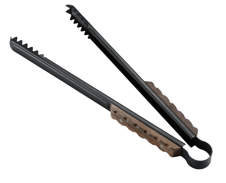 BKMS-41 16-inch Length Fireplace Firewood Tongs with Scissor Shape Serrated Log Claw Tongs for Bonfire Campfire Fire Pit with Wood Hand