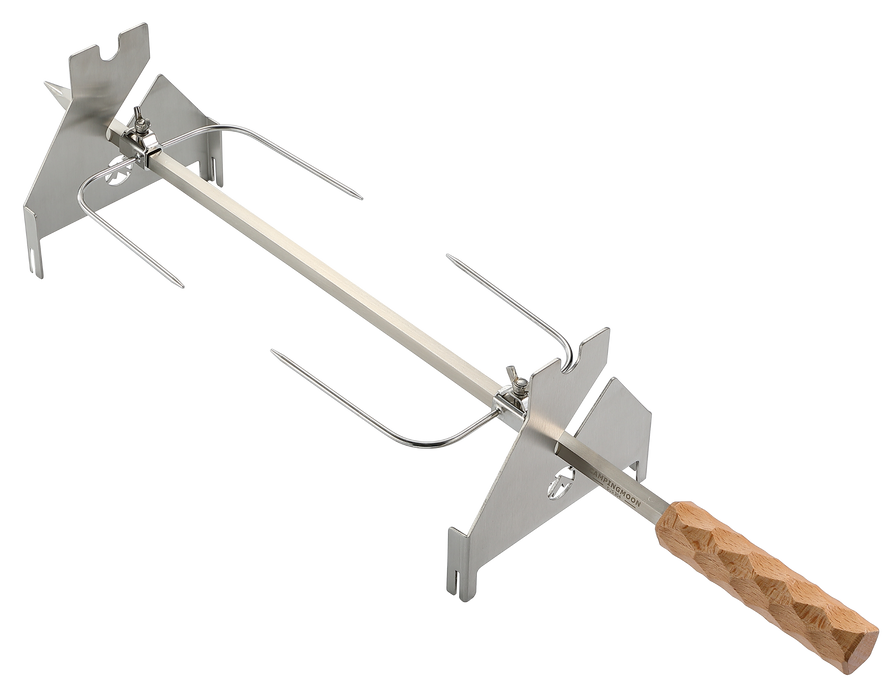 MK-60 Hand Movement Rotisserie Grill with Wooden Handle