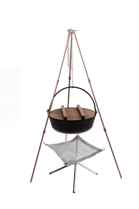 MS-080-BRZ Portable Campfire Tripod - Lightweight Aluminum with Adjustable Chain