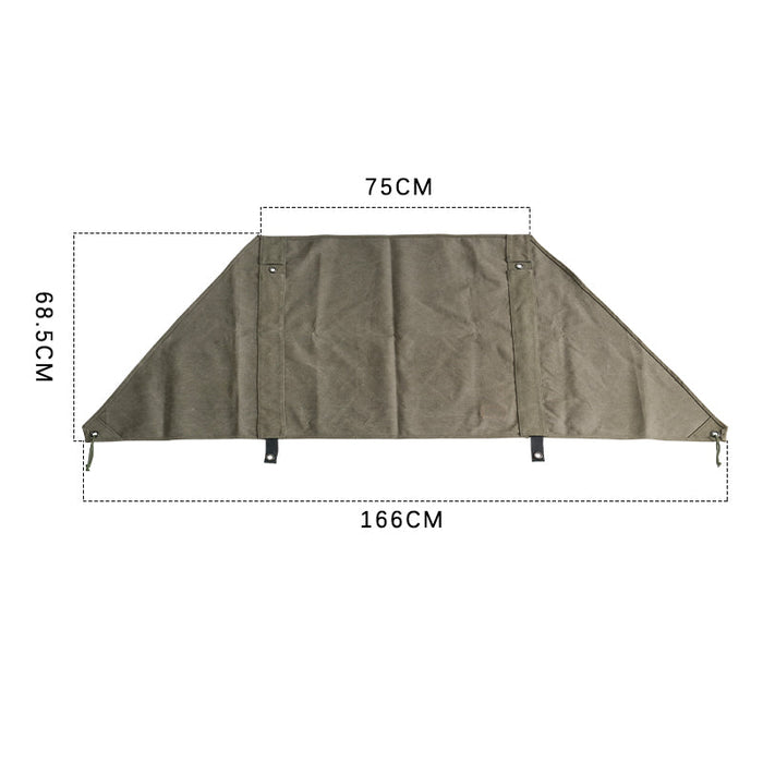 Cortina de lona para campamento B-660, reflector para fogatas con poste de acero inoxidable y estuche de almacenamiento, color caqui 