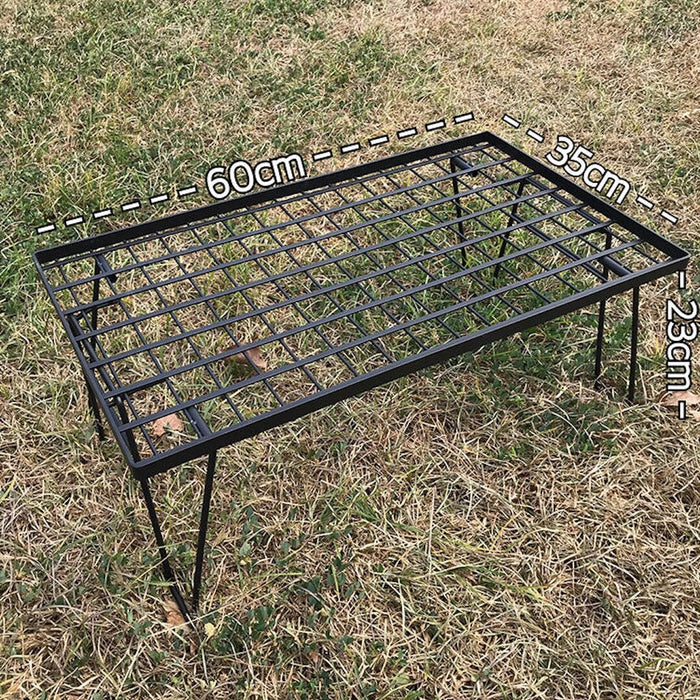 T230-TP Bamboo Top Foldable Field Rack - Stackable Mesh Camping Table