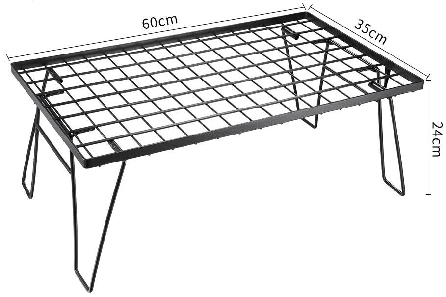 Foldable Multipurpose Stacking Storage Rack, Steel Plating Black T-230