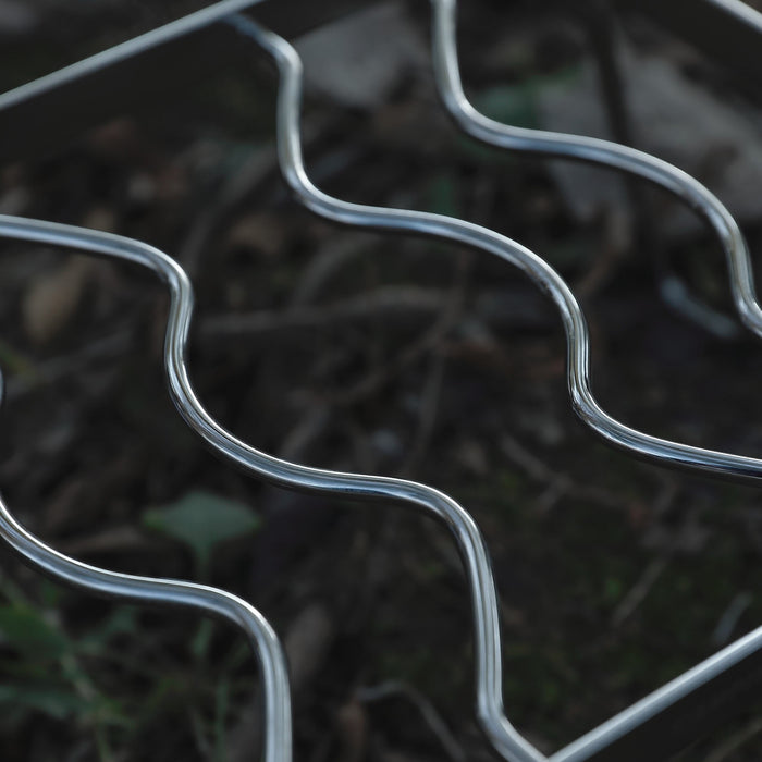 MS-1013 Folding 2-Height Adjustable Campfire Pot Stand - 18'' Stainless Steel with Storage Bag