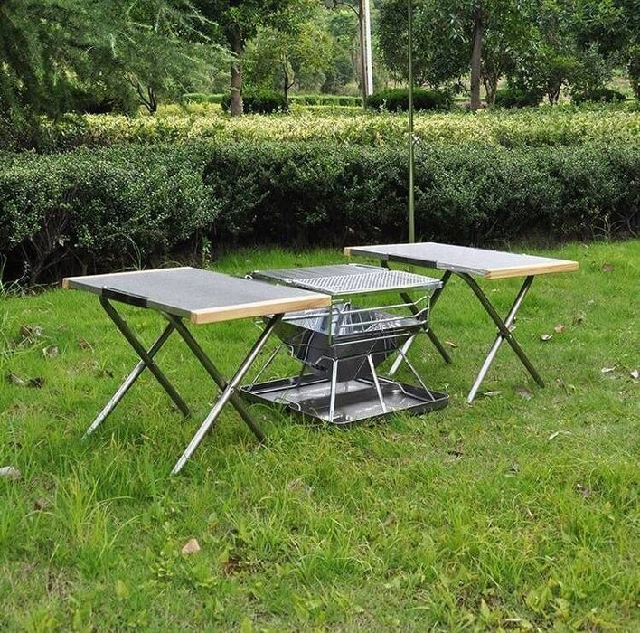 T-370 Heat-Resistant Stainless Steel Side Table for Camping Grills