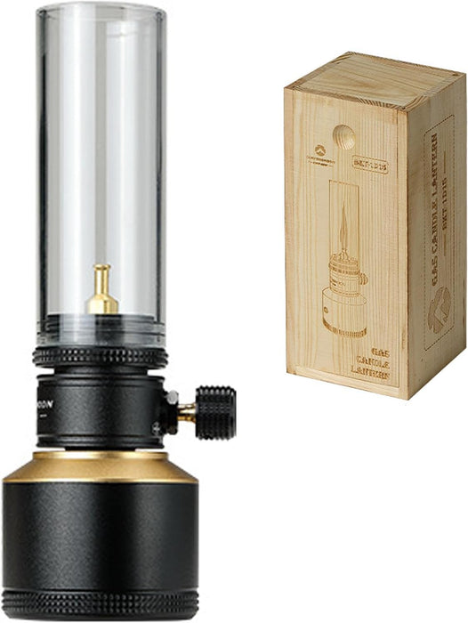 BKT-1D15 Black Gas Candle Camping Lantern - Mini & Portable
