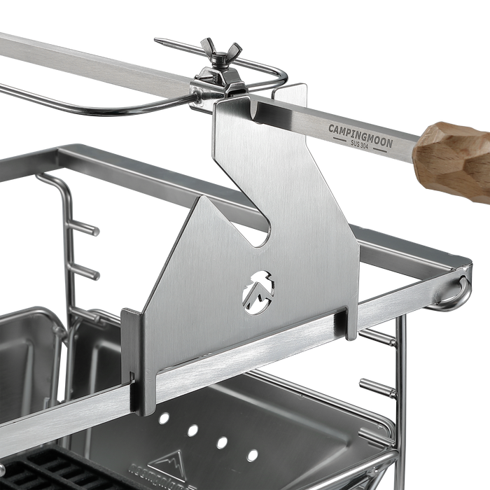 MK-60 Hand Movement Rotisserie Grill with Wooden Handle