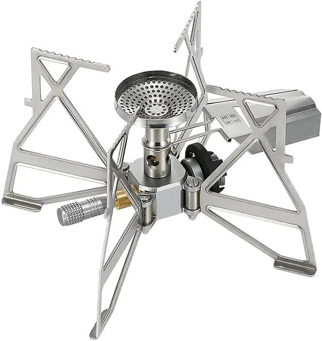 XD-3-NE Butane Camping Stove, Lightweight, Foldable, Pressure Stabilizer, Stainless Steel