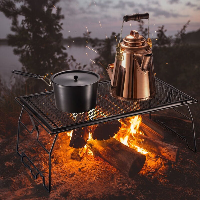 T-238 Campfire Grill Storage Rack Camping Grill Steel Foldable Stackable