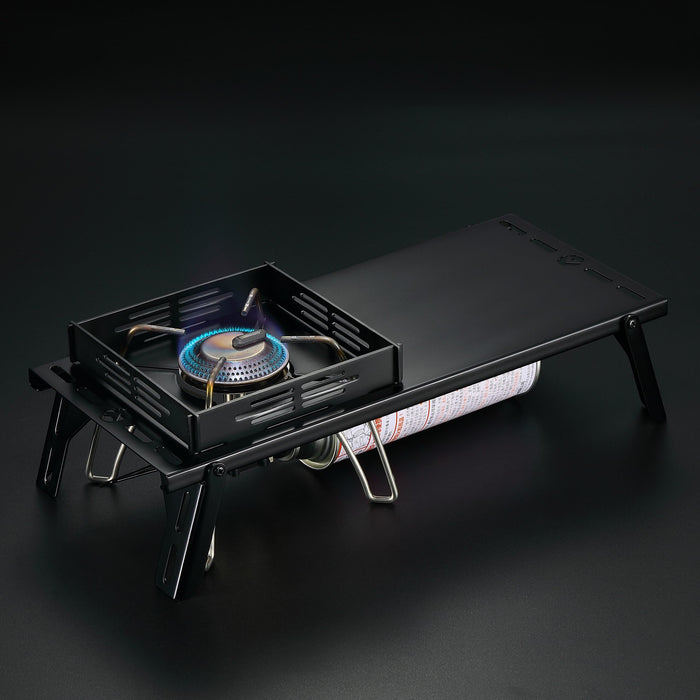 BKSK-310CP Solo Camping Table Small Tabletop Heat Shield Windshield Stainless Steel Lightweight Compact with Storage Bag for ST-310 Alcohol Stove