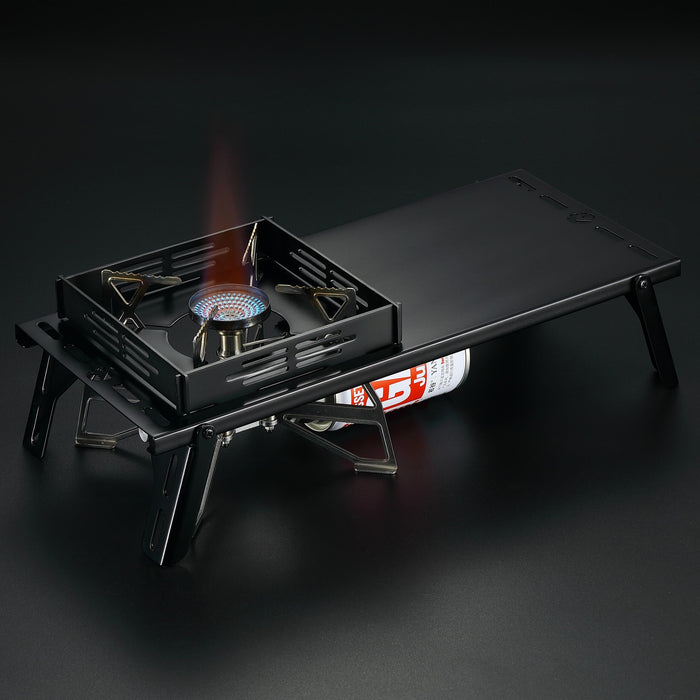 BKSK-310CP Solo Camping Table Small Tabletop Heat Shield Windshield Stainless Steel Lightweight Compact with Storage Bag for ST-310 Alcohol Stove