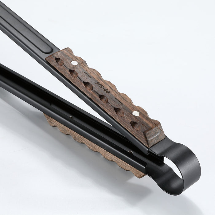 BKMS-41 16-inch Length Fireplace Firewood Tongs with Scissor Shape Serrated Log Claw Tongs for Bonfire Campfire Fire Pit with Wood Hand