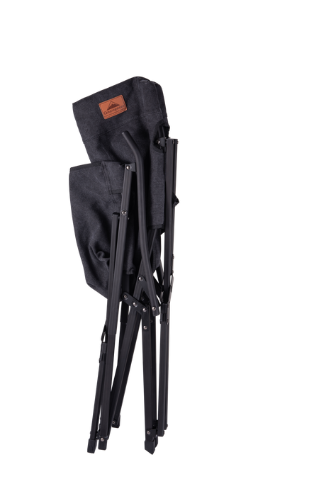 F-1003C-BK Foldable Low Camping Chair - Cotton Canvas in Black