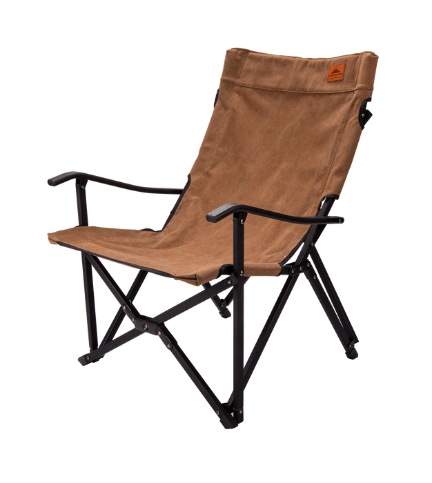 F-1003C-CF Foldable Low Camping Chair - Cotton Canvas in Coffee