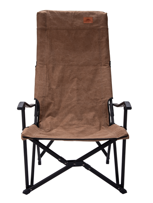 F-1002C-CF Foldable High-Back Low Camping Chair - Cotton Canvas in Coyote Brown