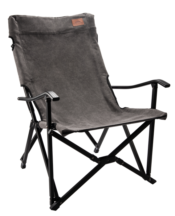 F-1003C-H Foldable Low Camping Chair - Cotton Canvas in Gray