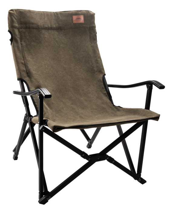 F-1003C-K Foldable Cotton Canvas Camping Chair – Low Style, Khaki