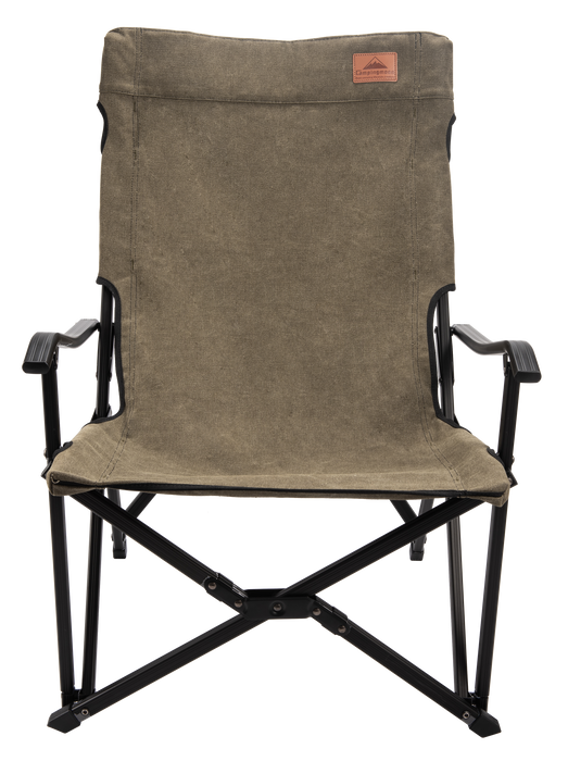 F-1003C-K Foldable Cotton Canvas Camping Chair – Low Style, Khaki