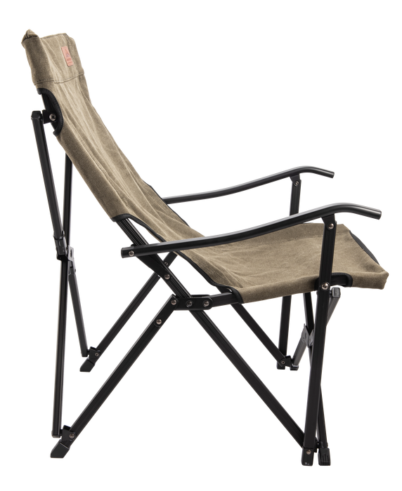 F-1003C-K Foldable Cotton Canvas Camping Chair – Low Style, Khaki