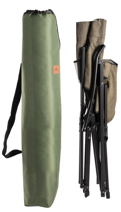 F-1003C-K Foldable Cotton Canvas Camping Chair – Low Style, Khaki