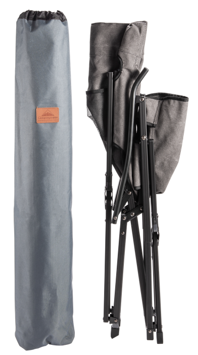 F-1003C-H Foldable Low Camping Chair - Cotton Canvas in Gray