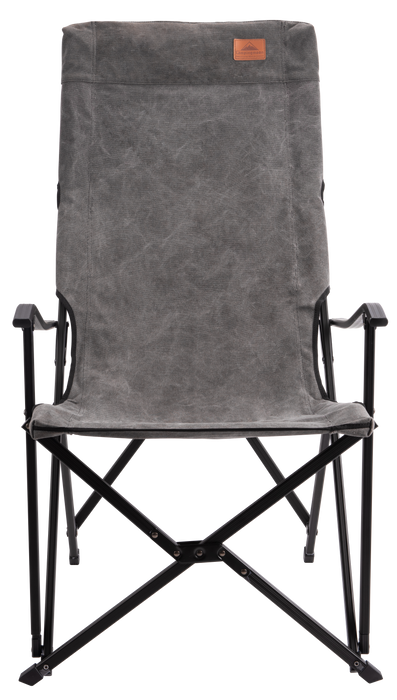 F-1001C-H Foldable Cotton Canvas Camping Chair for Campfire High Back Chair Gray