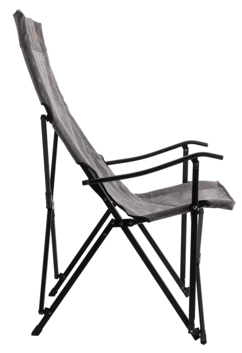 F-1001C-H Foldable Cotton Canvas Camping Chair for Campfire High Back Chair Gray