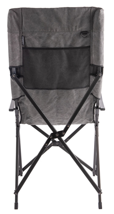 F-1001C-H Foldable Cotton Canvas Camping Chair for Campfire High Back Chair Gray