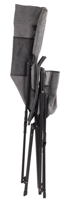 F-1001C-H Foldable Cotton Canvas Camping Chair for Campfire High Back Chair Gray