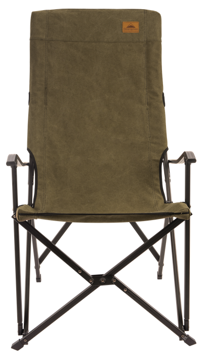 F-1001C-K Foldable Cotton Canvas Camping Chair for Campfire High Back Chair Khaki