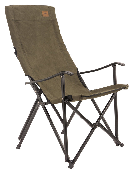 F-1001C-K Foldable Cotton Canvas Camping Chair for Campfire High Back Chair Khaki