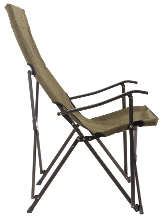 F-1001C-K Foldable Cotton Canvas Camping Chair for Campfire High Back Chair Khaki