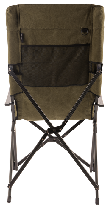 F-1001C-K Foldable Cotton Canvas Camping Chair for Campfire High Back Chair Khaki