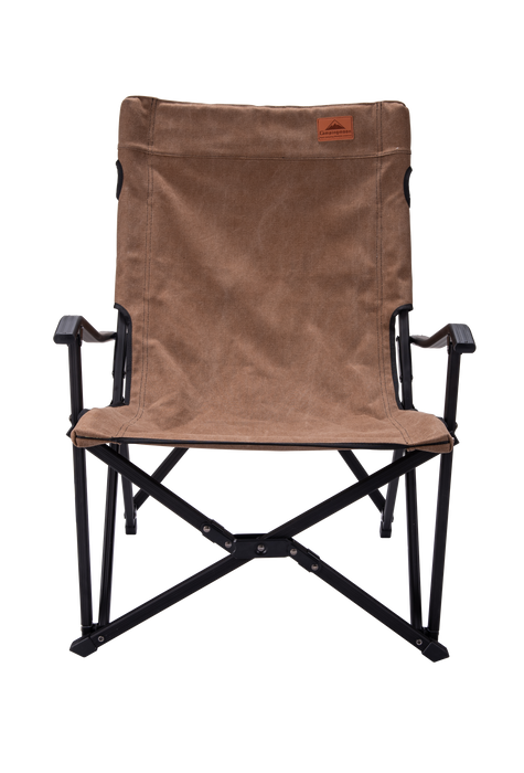F-1003C-CF Foldable Low Camping Chair - Cotton Canvas in Coffee