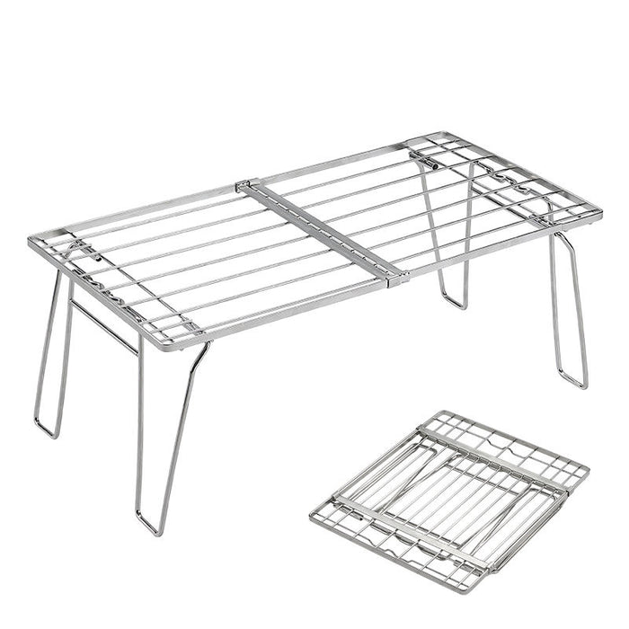 FD-22 Metal Camping Kitchen Picnic Table & Chair New Arrival Bbq Grill Stainless Steel Folding Table Storage Rack Table