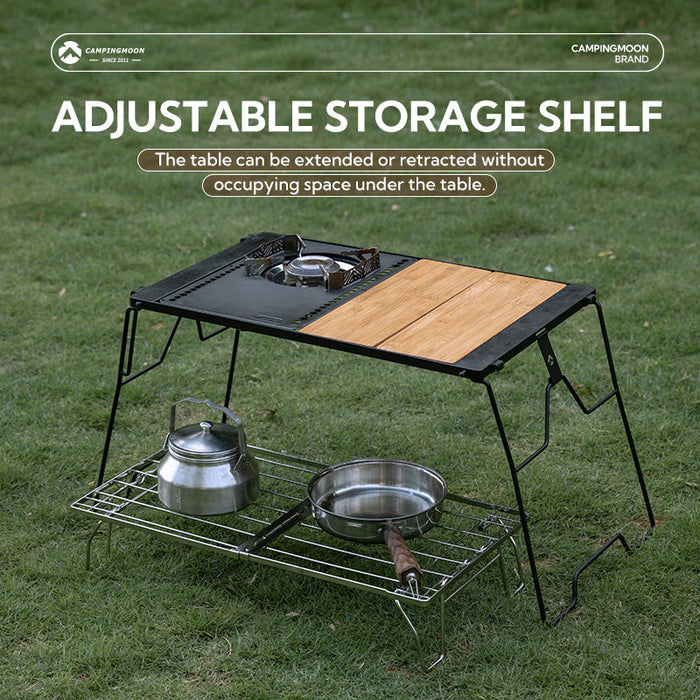 FD-13 Short Table Outdoor Camping Portable Equipment Folding Stainless Steel Shelf Rack for BBQ Accessoires