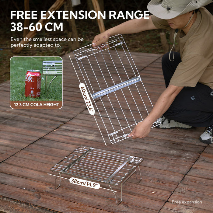 FD-13 Short Table Outdoor Camping Portable Equipment Folding Stainless Steel Shelf Rack for BBQ Accessoires