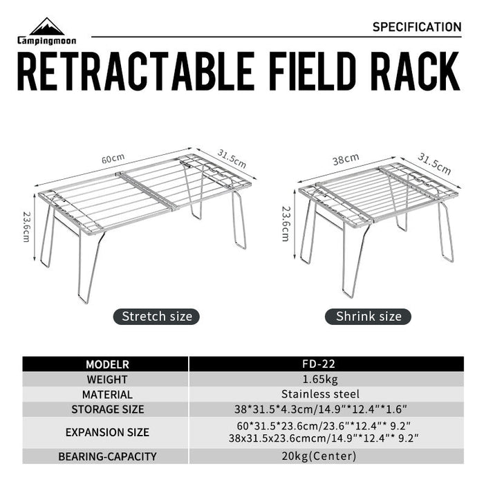 FD-22 Metal Camping Kitchen Picnic Table & Chair New Arrival Bbq Grill Stainless Steel Folding Table Storage Rack Table