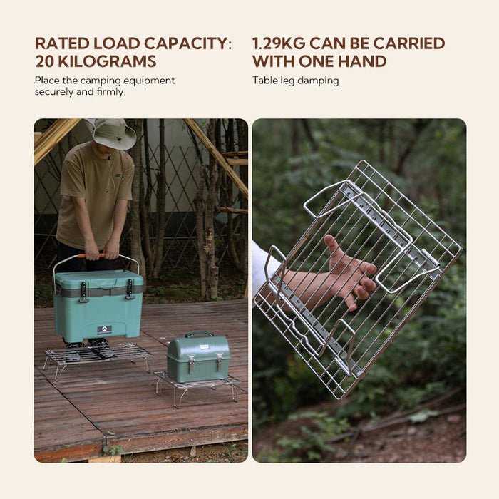 FD-13 Short Table Outdoor Camping Portable Equipment Folding Stainless Steel Shelf Rack for BBQ Accessoires