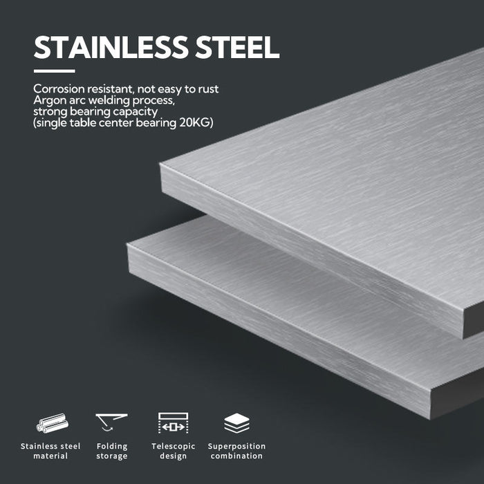 FD-22 Metal Camping Kitchen Picnic Table & Chair New Arrival Bbq Grill Stainless Steel Folding Table Storage Rack Table