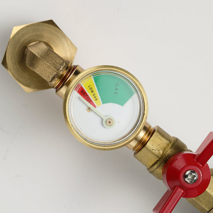 PZ-104 QCC1 Propane Refill Elbow Adapter, with Gauge & Valve, 1LB to 40LB tank